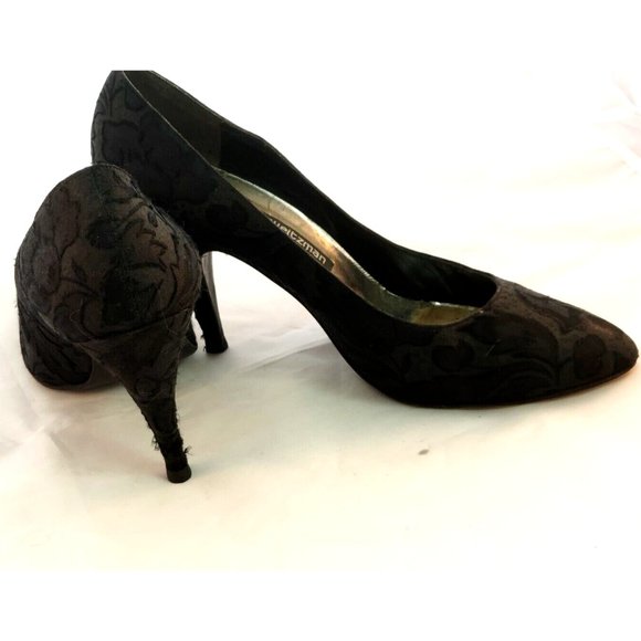 Vintage STUART WEITZMAN For MR. SEYMOUR, NEIMAN MARCUS Lace Heels Pumps Size 7 - Picture 4 of 6